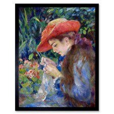 Renoir Marie Therese Durandruel Sewing 1882 Painting Wall Art Print Framed 12x16