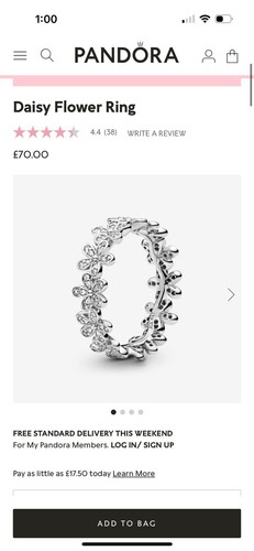 Daisy flower ring size - flower, (n)