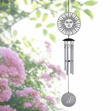 Small Sun Wind Chime Silver