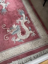 Chinese Thick Pile 100%Wool Rug Carpet Hand Made Carpets Ltd Pink Turq 285x186cm