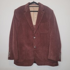 Peter Christian Cotton Cord Blazer Jacket Burgundy Brown Size 44 R