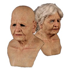 Old Man Female Latex Mask Real