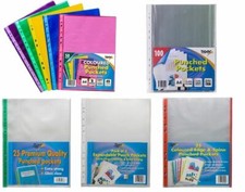 Punched Pockets Filing Clear Display Sleeves Ring Binders - A4, A3, A2, A1 Sizes