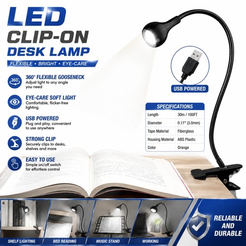 Usb led clip lamp - usb,