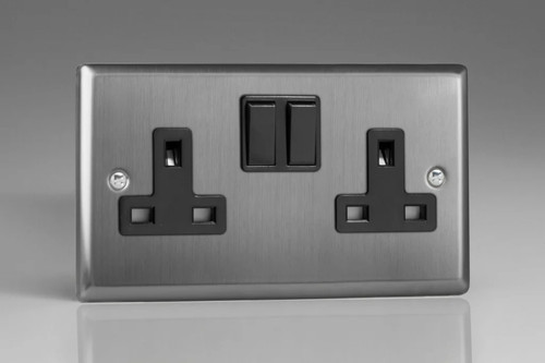 13a socket silver gang 2 - socket, 2-gang