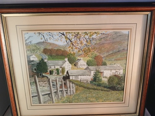 Signed framed water - signed, colour