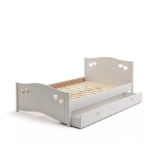 Home Mia Small Double Bed Frame With Drawer - White