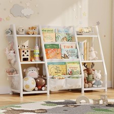 Kids Bookshelf and Toy Storage: 3-Tier, White, For Auction