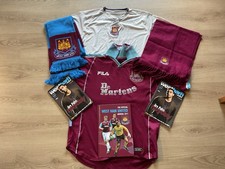West Ham Football Memorabilia Two Shirts Two Scarves Annual Programmes