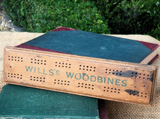 Wills Woodbines wooden Crib Cribbage Board Vintage MANCAVE
