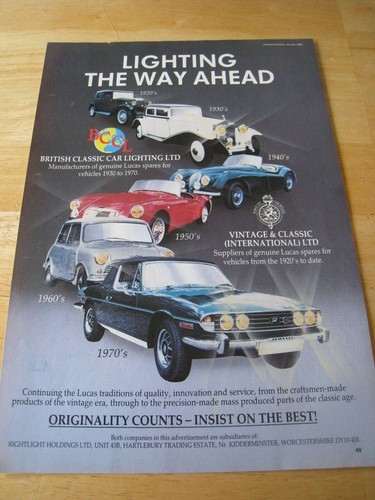 British classic car lighting - british,