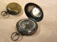 Francis Barker hunter cased pocket compass with RGS pattern dial early 1900's