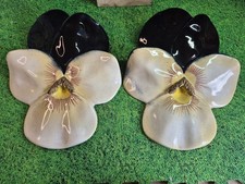 Olfaie Portugal Rare Vintage Pair of Majolica Wall Pockets Vases Hand Painted