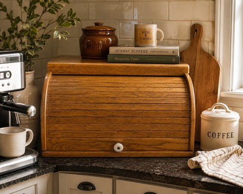 Vintage solid oak tambour - vintage,