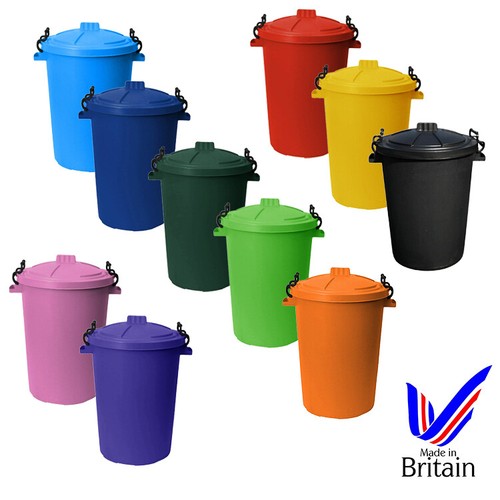Coloured plastic bin 50l - coloured,