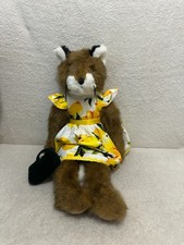 Fennella Foxglove Fox in yellow floral dress Doorstop By Dora Designs