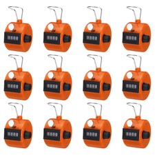 12pcs Click Counters 4 Digit Mechanical Handheld Hand Tally Lap Counter Orange