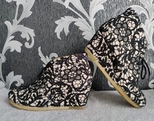 Clarks Originals American Retro Size 4 Wedge Boots Lace Rare - Fast delivery 