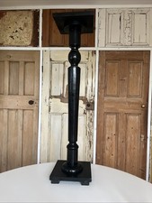 Vintage Ebonised Black Turned Wooden Plant Stand Jardinière