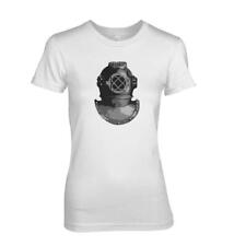 Metal Rhinestud & print - antique Diving Helmet Steam Punk design ladies T-shirt