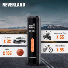 NEVERLAND Car Tyre Inflator Digital USB Rechargeable Tire Air Compressor Pump UK