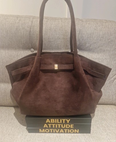 Dark brown faux suede designer - faux,