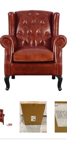 Gino wingback red leather - wingback,