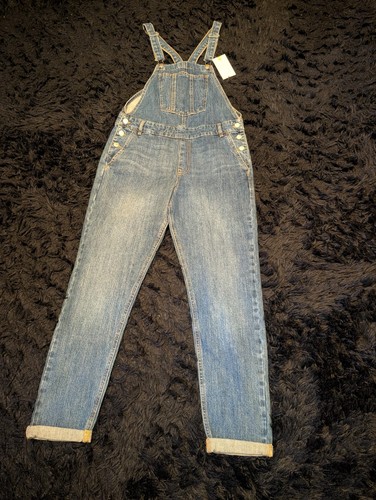 Blue denim dungarees - by, f