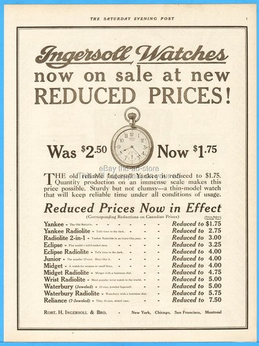 1921 ingersoll pocket - ingersoll, watches
