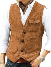 Mens Tweed Waistcoat Vintage