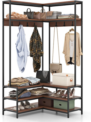 Corner hall tree shaped coat - shaped,