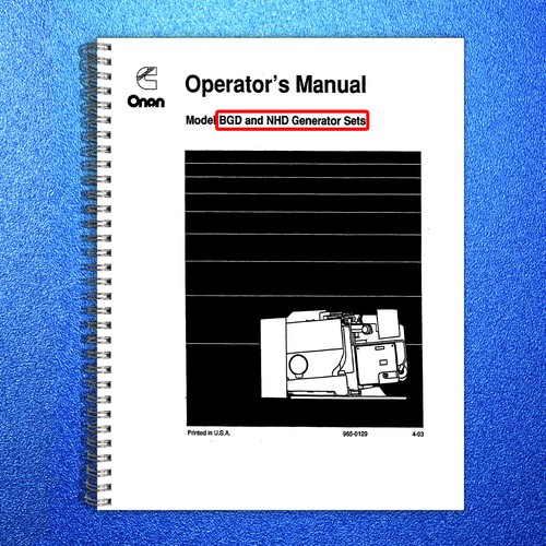 Onan bgd nhd generator sets - bgd,