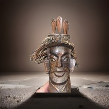 Bamboo Root Carved Head