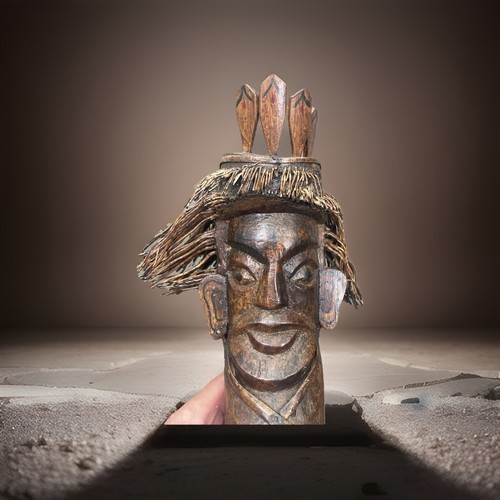 Bamboo root carved - bamboo, head