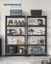 Steel Shelving Rack Unit Set of 2 High Load Capacity Industrial Stainless Steel