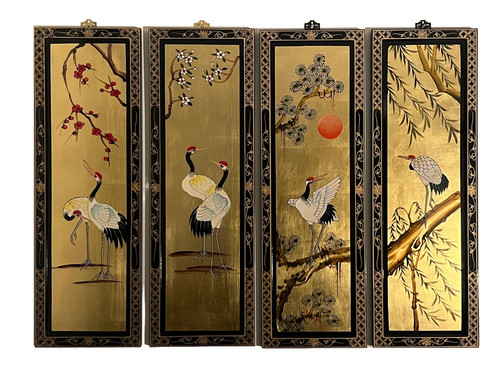 Gold leaf cranes - gold,