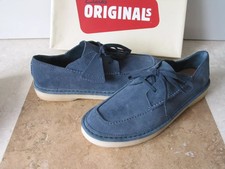 NEW CLARKS ORIGINALS WALBRIDGE EASY BLUE SUEDE DESERT TREK STYLE SHOES UK 8.5