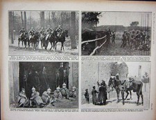 Original Old Antique Print 1915 Ww1 Uhlans Siers Germans Gordon Highlanders