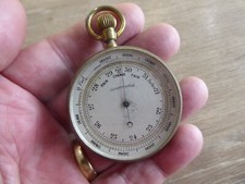 ANTIQUE 19TH CENTURY  GILT  POCKET BAROMETER