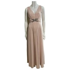 Jenny Packham pink chiffon "Martha" dress - embellished waist panel UK 12