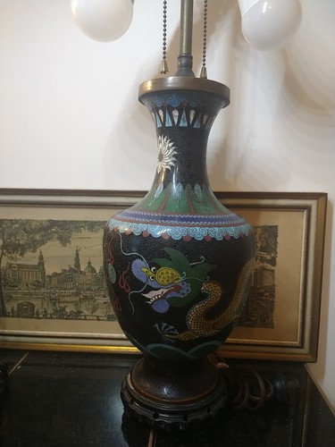 Antique dragon lamp - lamp, vase