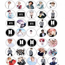 30 bts Cupcake Toppers Edible Rice Paper - cut out 4 cm diameter