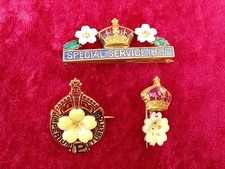 3 ANTIQUE VICTORIAN PRIMROSE LEAGUE  BADGES Inc 1890
