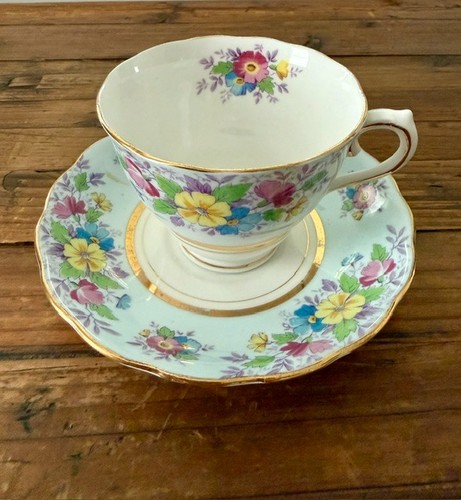 Vintage colclough blue floral - vintage,