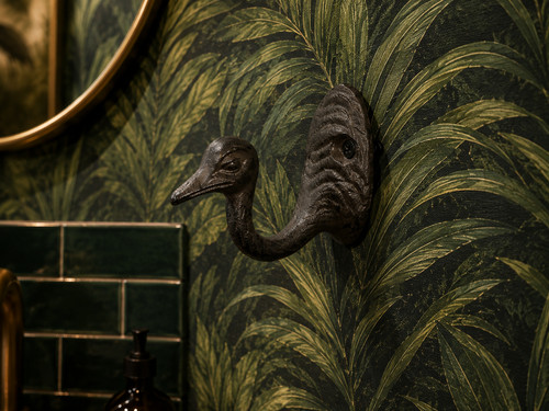 Cast iron emu wall hook - wall,