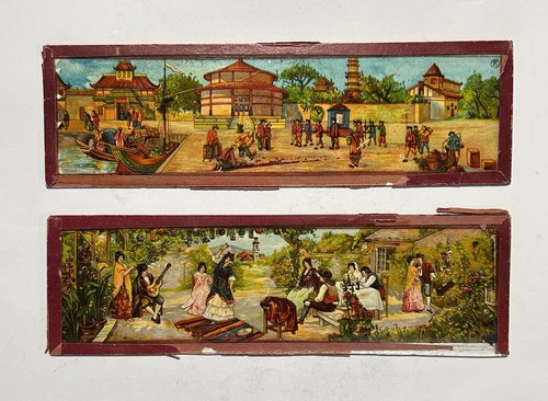 Antique magic lantern glass - antique,