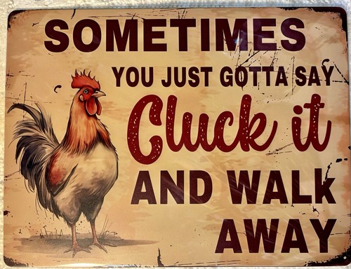 Tin sign 12x16 rooster - rooster, chicken