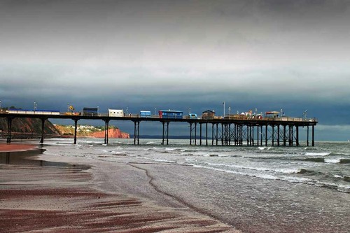Teignmouth pier and beach - and,