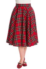Red Tartan Check Plaid Rockabilly Vintage Retro Party Swing Skirt BANNED Apparel
