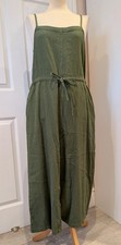 Fat Face khaki wide leg linen